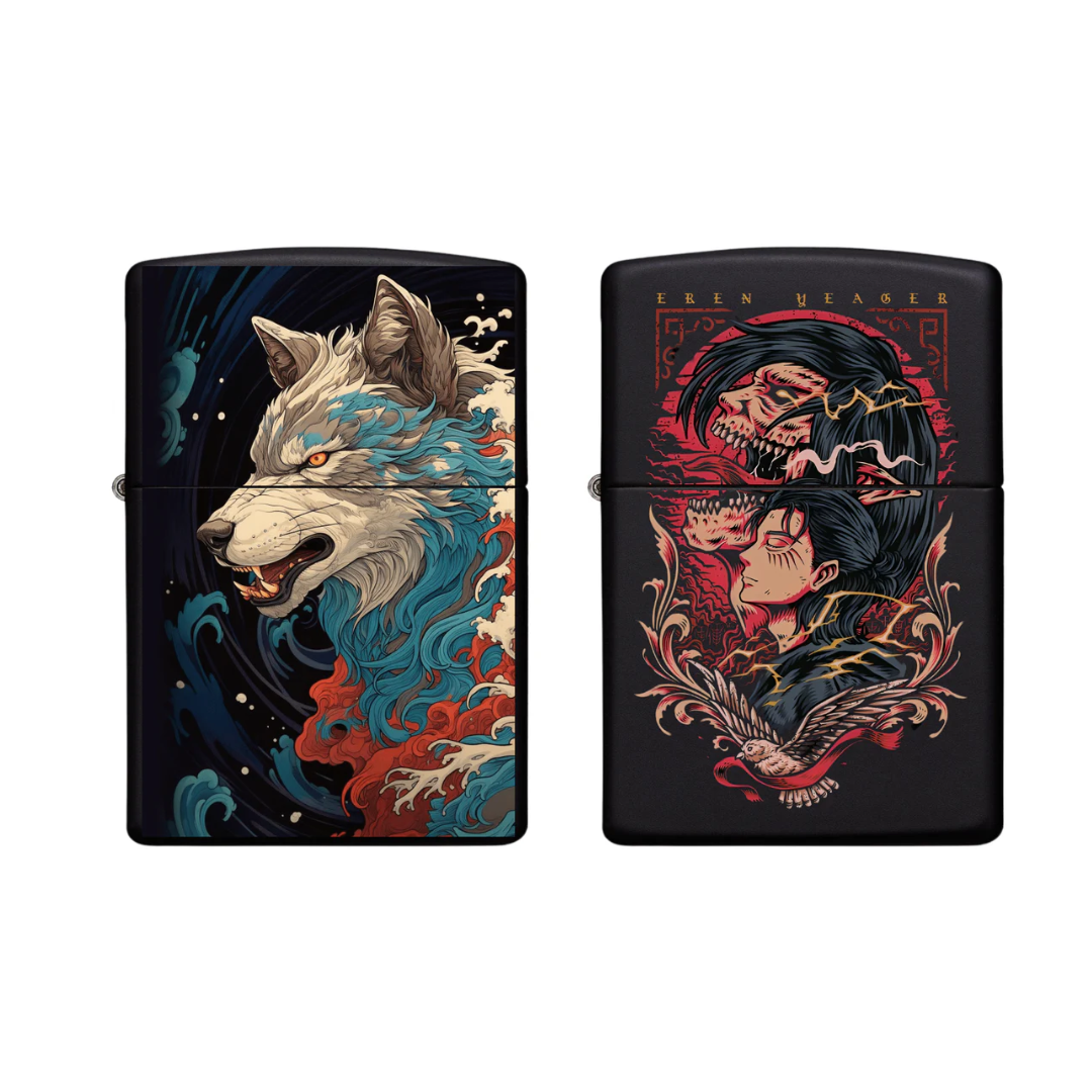 Abstract Wolf & Attack of Titan Combo (Pack of 2)