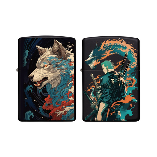 Abstract Wolf & Roronoa Zoro Combo (Pack of 2)